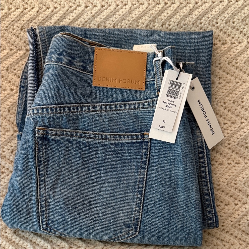 Denim Forum 90s pencil maxi skirt 7 yrs bleu taboo